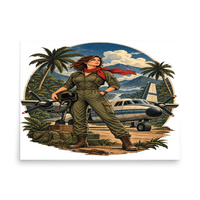 Vintage Aviation Pin-Up T-Shirt – Edition 09 Matte Poster product mockup 4