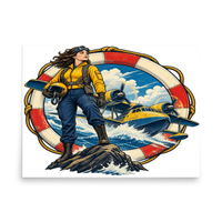 Vintage Aviation Pin-Up T-Shirt – Edition 14 Matte Poster product mockup 4