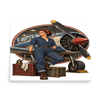 Vintage Aviation Pin-Up T-Shirt – Edition 17 Matte Poster product mockup 4