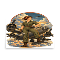Vintage Aviation Pin-Up T-Shirt – Edition 16 Matte Poster product mockup 4