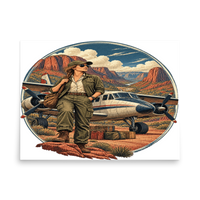 Vintage Aviation Pin-Up T-Shirt – Edition 18 Matte Poster product mockup 4