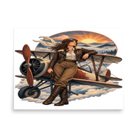 Vintage Aviation Pin-Up T-Shirt – Edition 22 Matte Poster product mockup 4