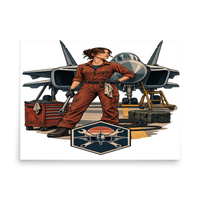 Vintage Aviation Pin-Up T-Shirt – Edition 28 Matte Poster product mockup 4