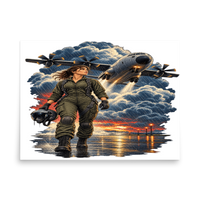 Vintage Aviation Pin-Up T-Shirt – Edition 30 Matte Poster product mockup 4