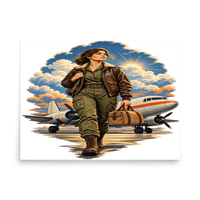 Vintage Aviation Pin-Up T-Shirt – Edition 33 Matte Poster product mockup 4