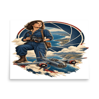 Vintage Aviation Pin-Up T-Shirt – Edition 37 Matte Poster product mockup 4