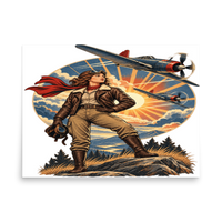 Vintage Aviation Pin-Up T-Shirt – Edition 35 Matte Poster product mockup 4
