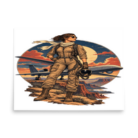 Vintage Aviation Pin-Up T-Shirt – Edition 40 Matte Poster product mockup 4