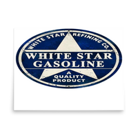 White Star Gasoline Vintage Gas and Oil T-Shirt — Muncle Mikes Matte Poster product mockup 4