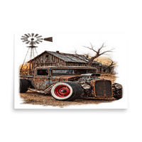 Rust and Thunder Rat Rod Pickup Matte Poster product mockup 5