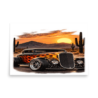 Desert Sunset Flame Coupe Matte Poster product mockup 5
