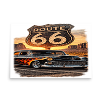 Route 66 Flame Cruiser Matte Poster product mockup 5