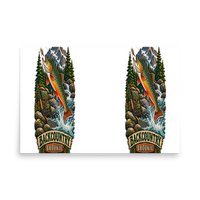 Backcountry Brook Trout Fishing Matte Poster product mockup 5