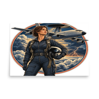 Vintage Aviation Pin-Up T-Shirt – Edition 34 Matte Poster product mockup 5