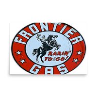 Frontier Gas Vintage Gas and Oil T-Shirt — Muncle Mikes Matte Poster product mockup 5