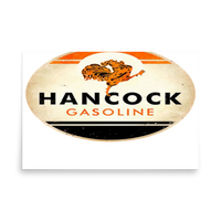 Hancock Gasoline Vintage Gas and Oil Matte Poster — 24 × 36, front view