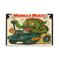 Monster Mugs 004 Hot Rod Coffee Mug — Muncle Mikes Matte Poster product mockup 5