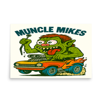 Monster Mugs 006 Hot Rod Coffee Mug — Muncle Mikes Matte Poster product mockup 5