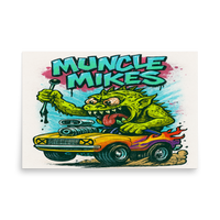Monster Mugs 007 Hot Rod Coffee Mug — Muncle Mikes Matte Poster product mockup 5