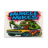 Monster Mugs 008 Hot Rod Coffee Mug — Muncle Mikes Matte Poster product mockup 5