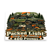 Packed Light Only 400 Pounds Matte Poster product mockup 5