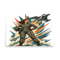 Vintage Aviation Pin-Up T-Shirt – Edition 03 Matte Poster product mockup 5
