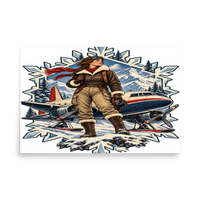 Vintage Aviation Pin-Up T-Shirt – Edition 05 Matte Poster product mockup 5