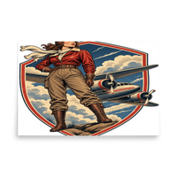 Vintage Aviation Pin-Up T-Shirt – Edition 06 Matte Poster product mockup 5