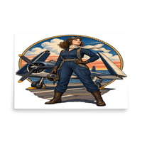 Vintage Aviation Pin-Up T-Shirt – Edition 11 Matte Poster product mockup 5