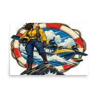 Vintage Aviation Pin-Up T-Shirt – Edition 14 Matte Poster product mockup 5