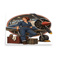 Vintage Aviation Pin-Up T-Shirt – Edition 17 Matte Poster product mockup 5