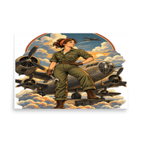 Vintage Aviation Pin-Up T-Shirt – Edition 16 Matte Poster product mockup 5