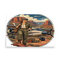 Vintage Aviation Pin-Up T-Shirt – Edition 18 Matte Poster product mockup 5