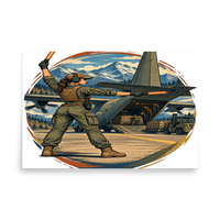 Vintage Aviation Pin-Up T-Shirt – Edition 21 Matte Poster product mockup 5
