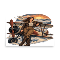 Vintage Aviation Pin-Up T-Shirt – Edition 22 Matte Poster product mockup 5