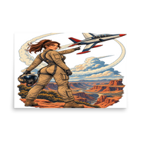 Vintage Aviation Pin-Up T-Shirt – Edition 26 Matte Poster product mockup 5