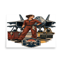 Vintage Aviation Pin-Up T-Shirt – Edition 28 Matte Poster product mockup 5