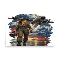 Vintage Aviation Pin-Up T-Shirt – Edition 30 Matte Poster product mockup 5