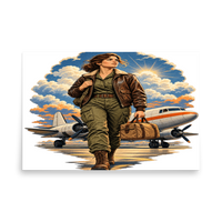 Vintage Aviation Pin-Up T-Shirt – Edition 33 Matte Poster product mockup 5