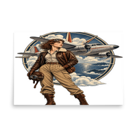 Vintage Aviation Pin-Up T-Shirt – Edition 38 Matte Poster product mockup 5