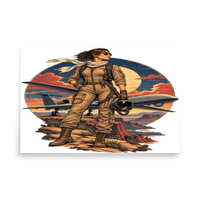 Vintage Aviation Pin-Up T-Shirt – Edition 40 Matte Poster product mockup 5