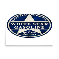 White Star Gasoline Vintage Gas and Oil T-Shirt — Muncle Mikes Matte Poster product mockup 5