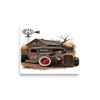 Rust and Thunder Rat Rod Pickup Matte Poster product mockup 6