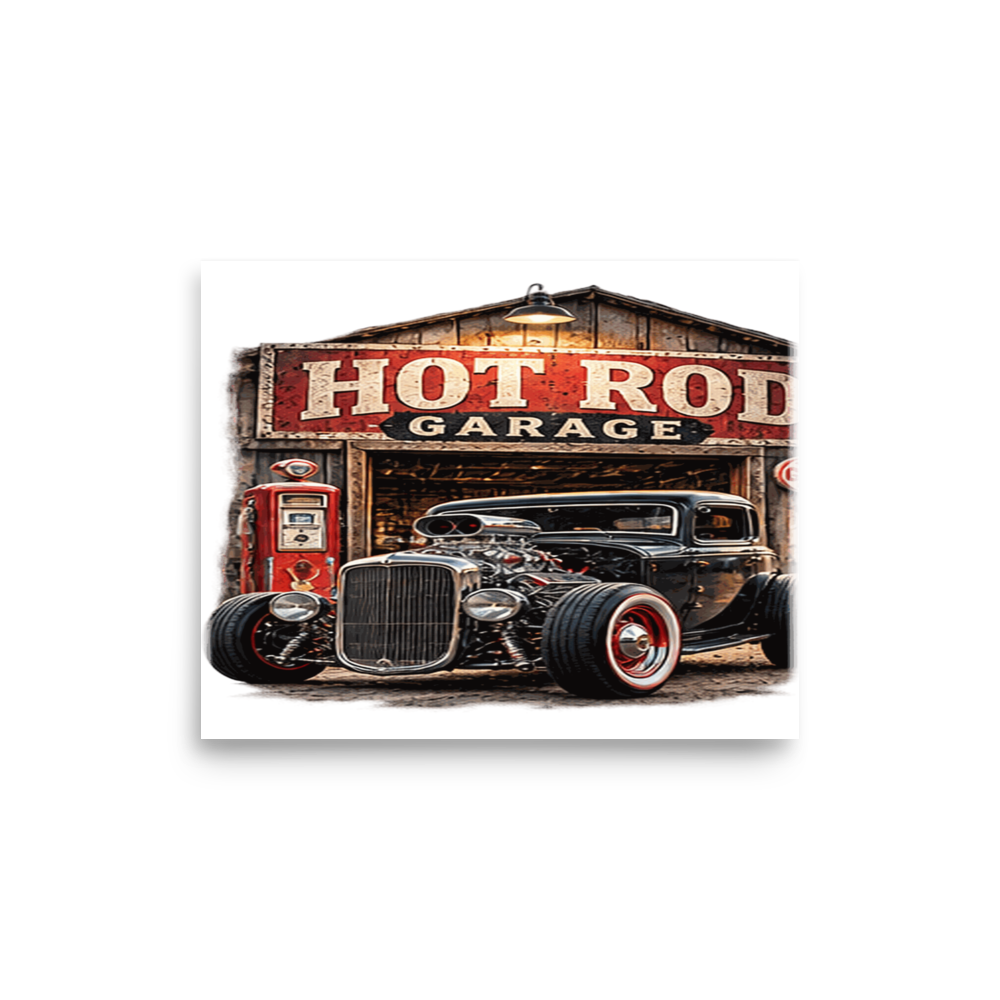 Hot Rod Garage Blown Coupe Matte Poster product mockup 6