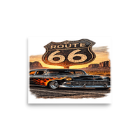 Route 66 Flame Cruiser Matte Poster product mockup 6