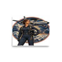 Vintage Aviation Pin-Up T-Shirt – Edition 34 Matte Poster product mockup 6