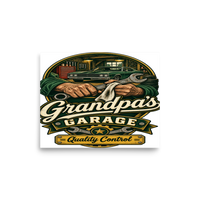 Grandpa's Garage Quality Control T-Shirt – Mechanic Gift Matte Poster product mockup 6