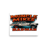 Muncle Mikes Hot Rod and Rat Rod Shirt Mayhem! BADMAN Wagon Matte Poster product mockup 6