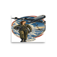 Vintage Aviation Pin-Up T-Shirt – Edition 02 Matte Poster product mockup 6
