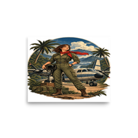 Vintage Aviation Pin-Up T-Shirt – Edition 09 Matte Poster product mockup 6